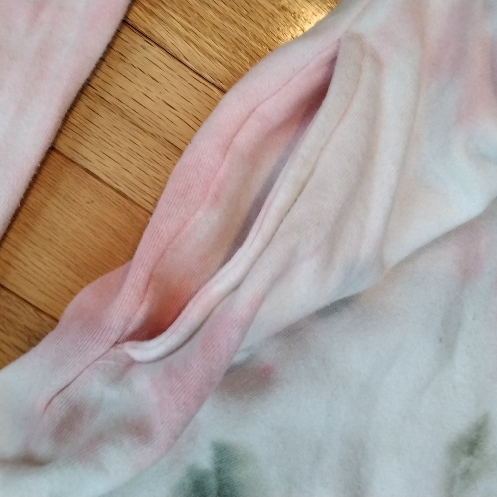 - *5/$25 The Sweatshirt Project tie dyed poof shoulder side pockets sweatshi… - Picture 3 of 4